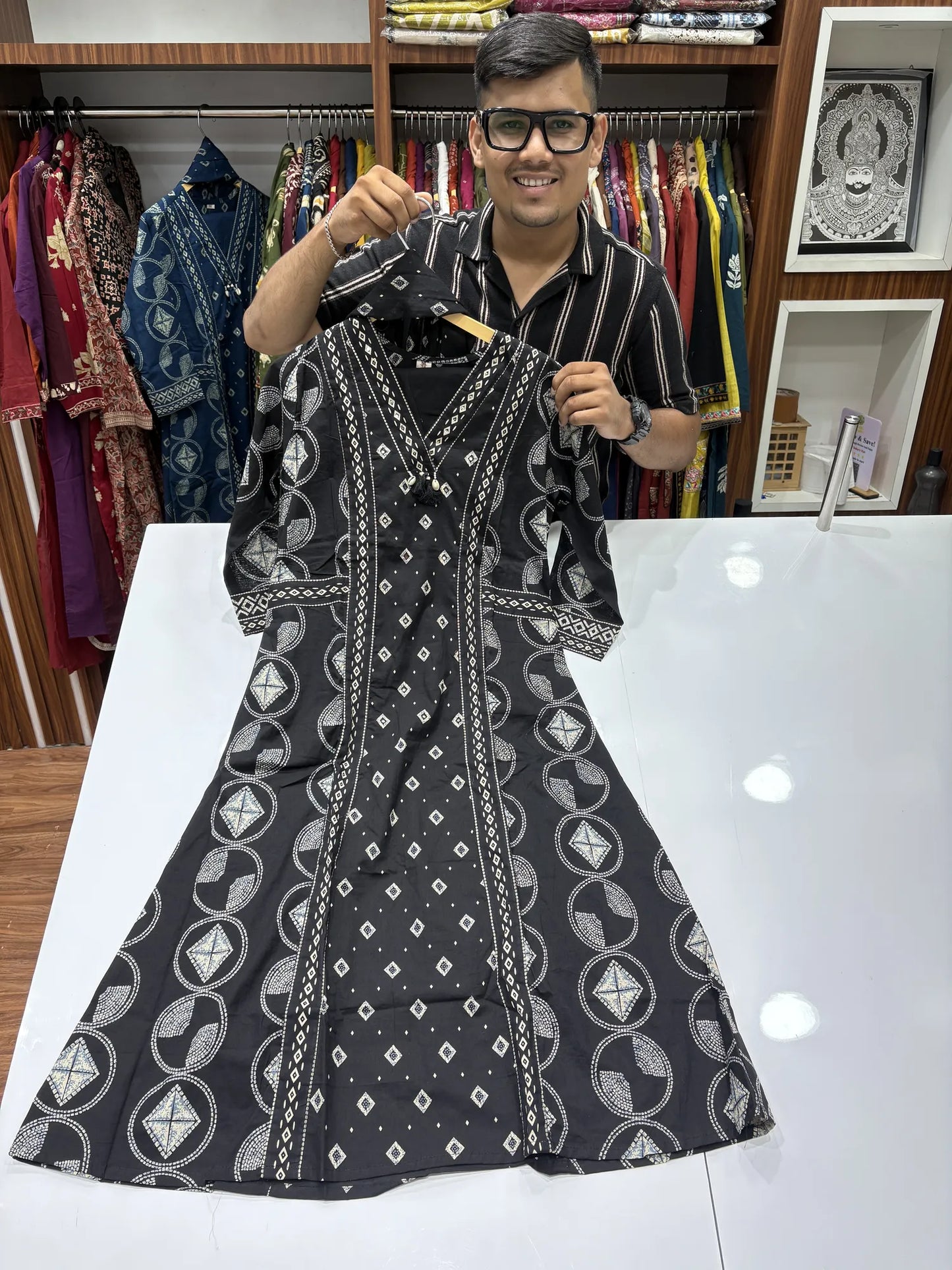 Geometric A-Line Dupatta Set 147-1-60