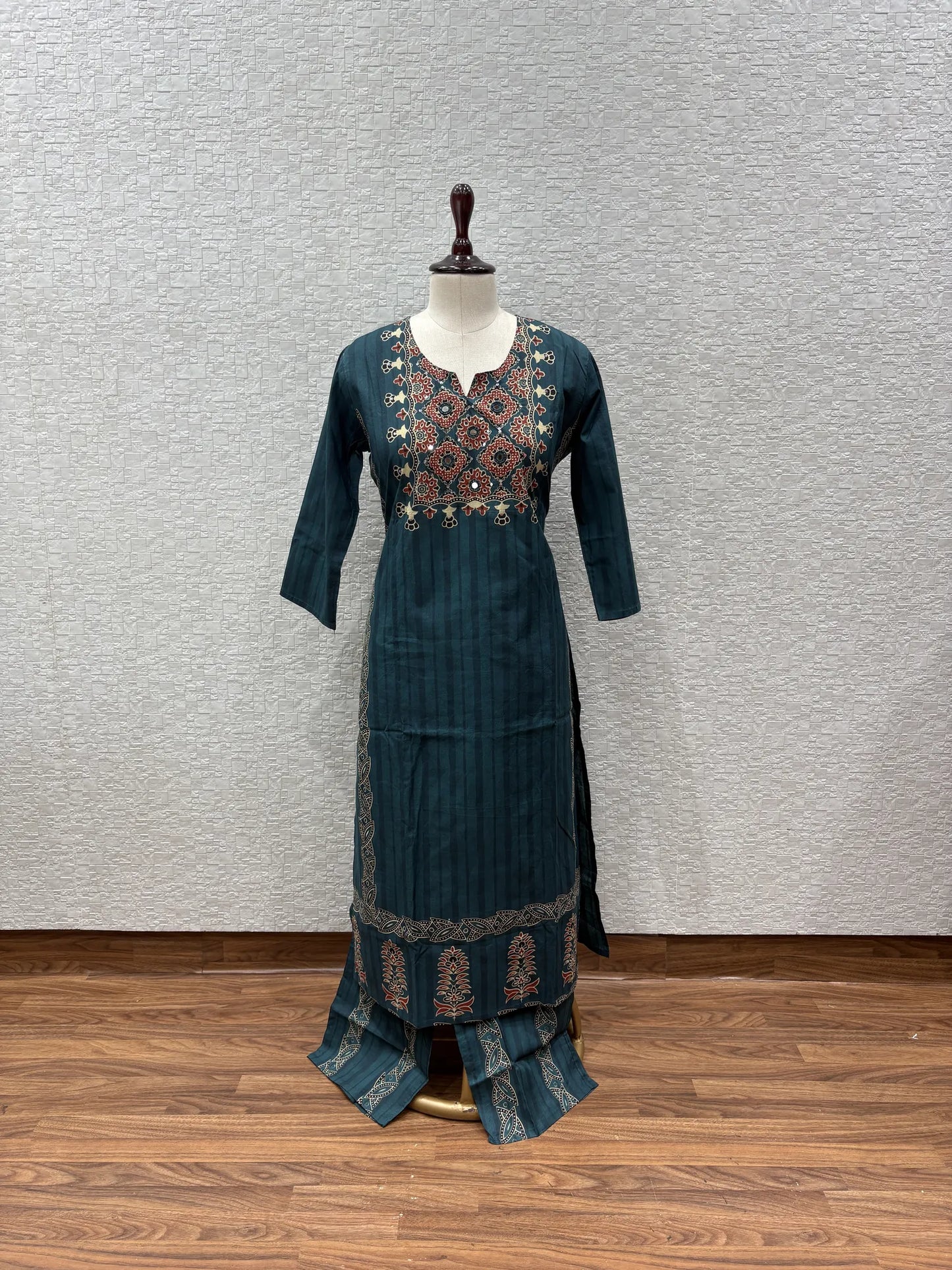 Ajrakh Garden Dupatta Set 147-17-60