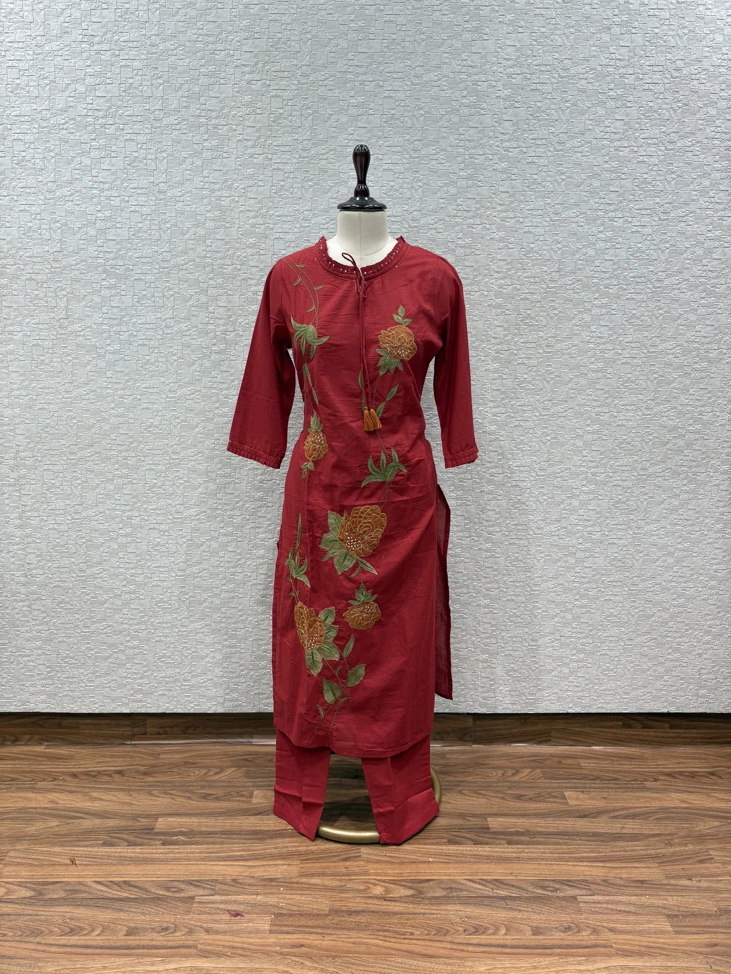Rust Orange Rose Dupatta Set 5340-5-14