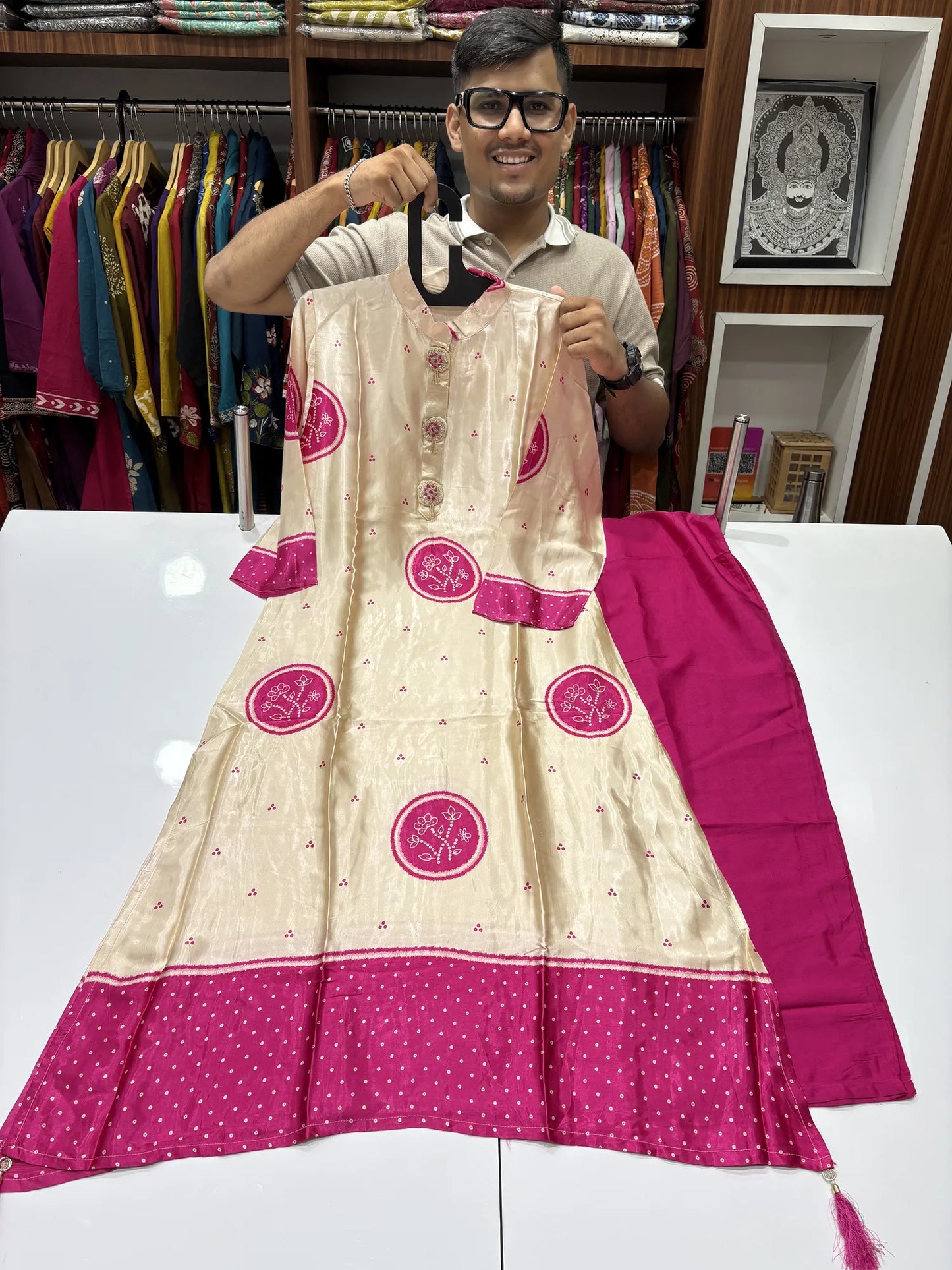Dot Gajji Kurti Pant Set 2792-3-7