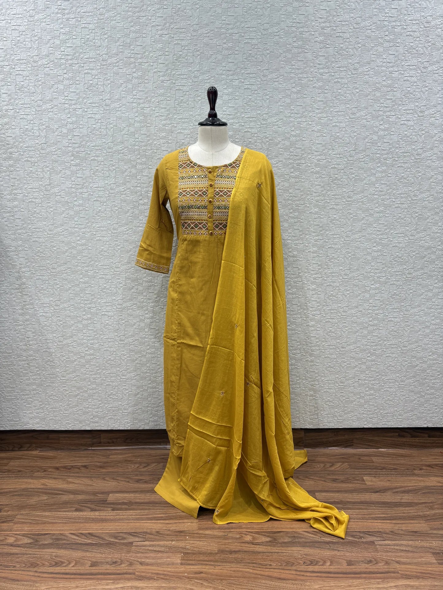 Geometric Embroidered Dupatta Set 101-1-62