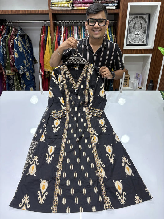 Ikat Floral A-line Dupatta Set 147-1-60