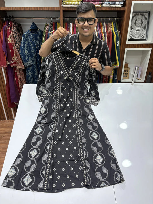 Geometric A-Line Dupatta Set 147-1-60