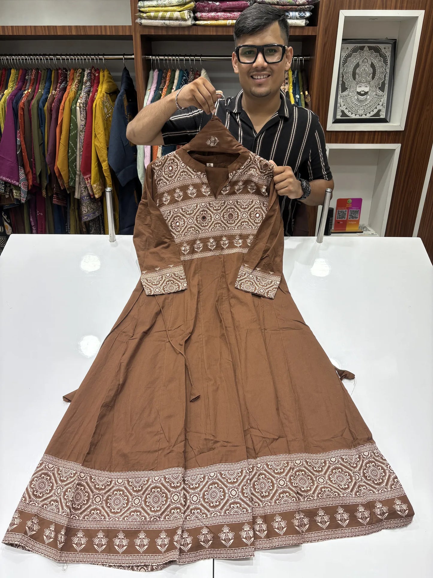 Medallion Block Print Dupatta Set 147-18-60