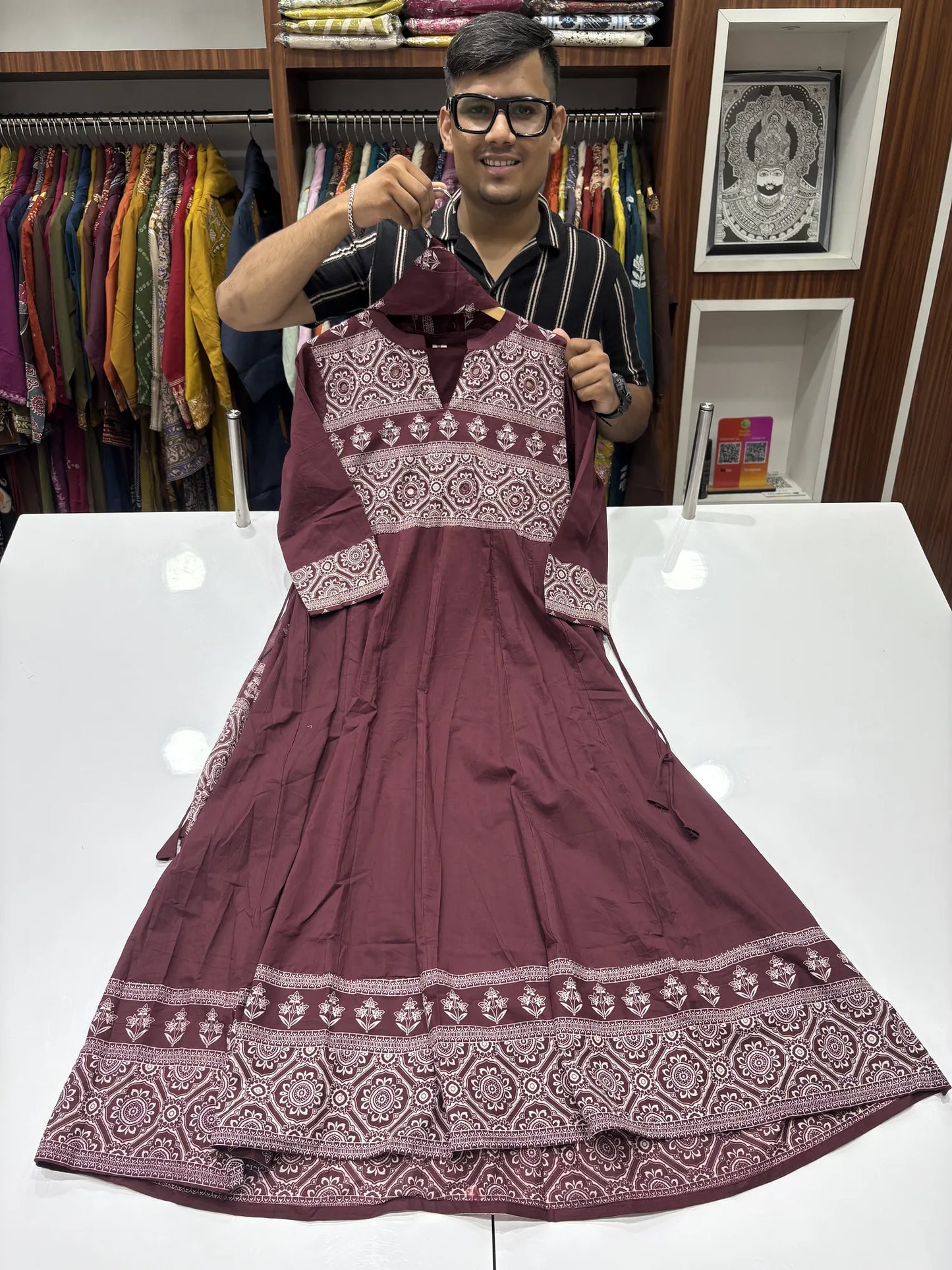 Medallion Block Print Dupatta Set 147-18-60