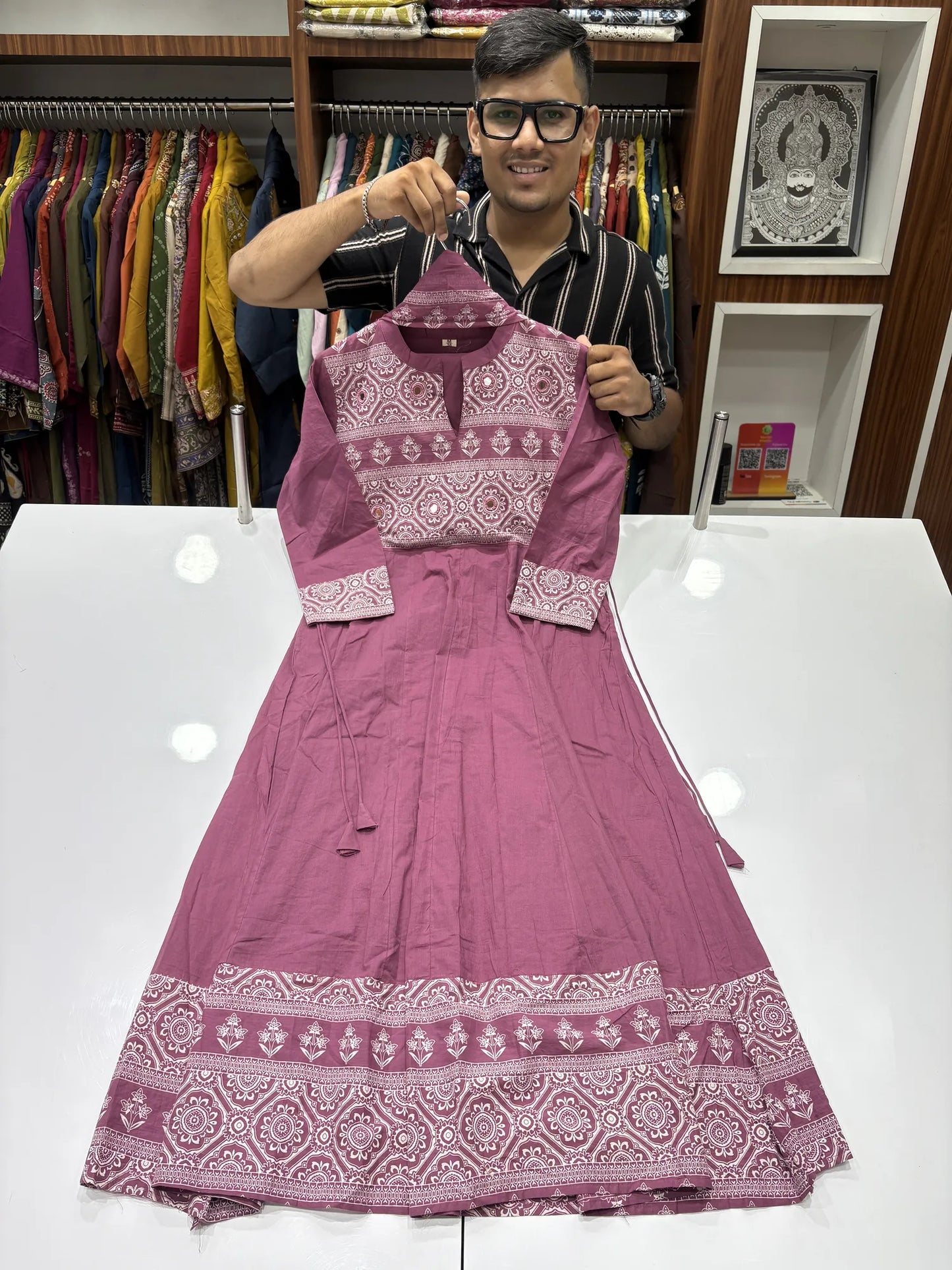 Medallion Block Print Dupatta Set 147-18-60