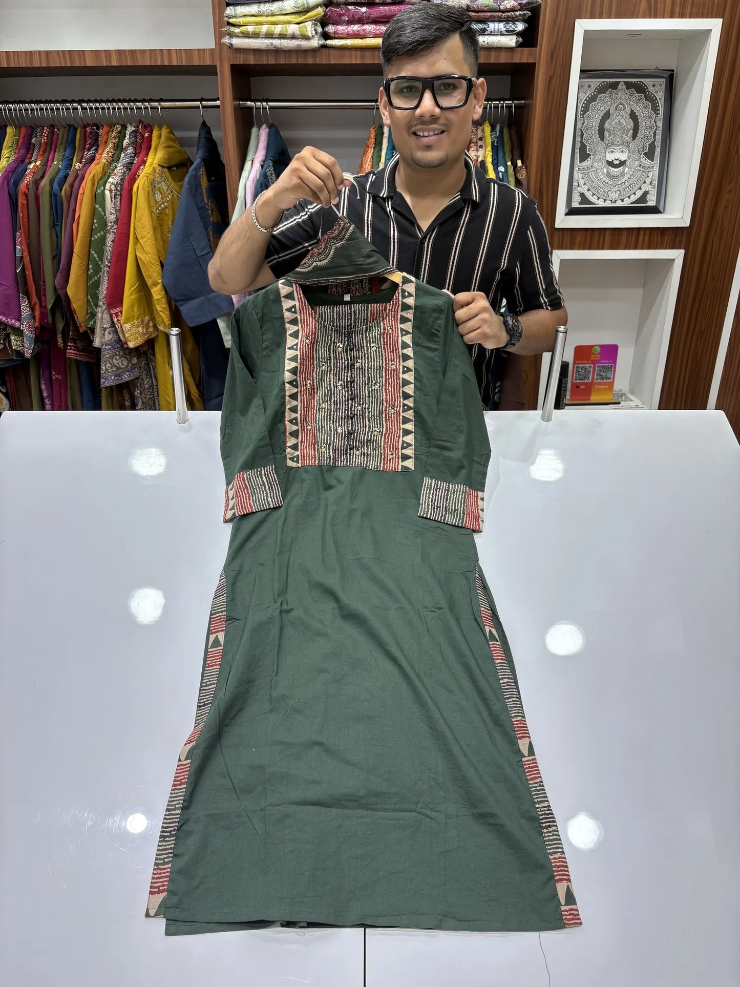 Tribal Weave Panel Dupatta Set 147-21-60
