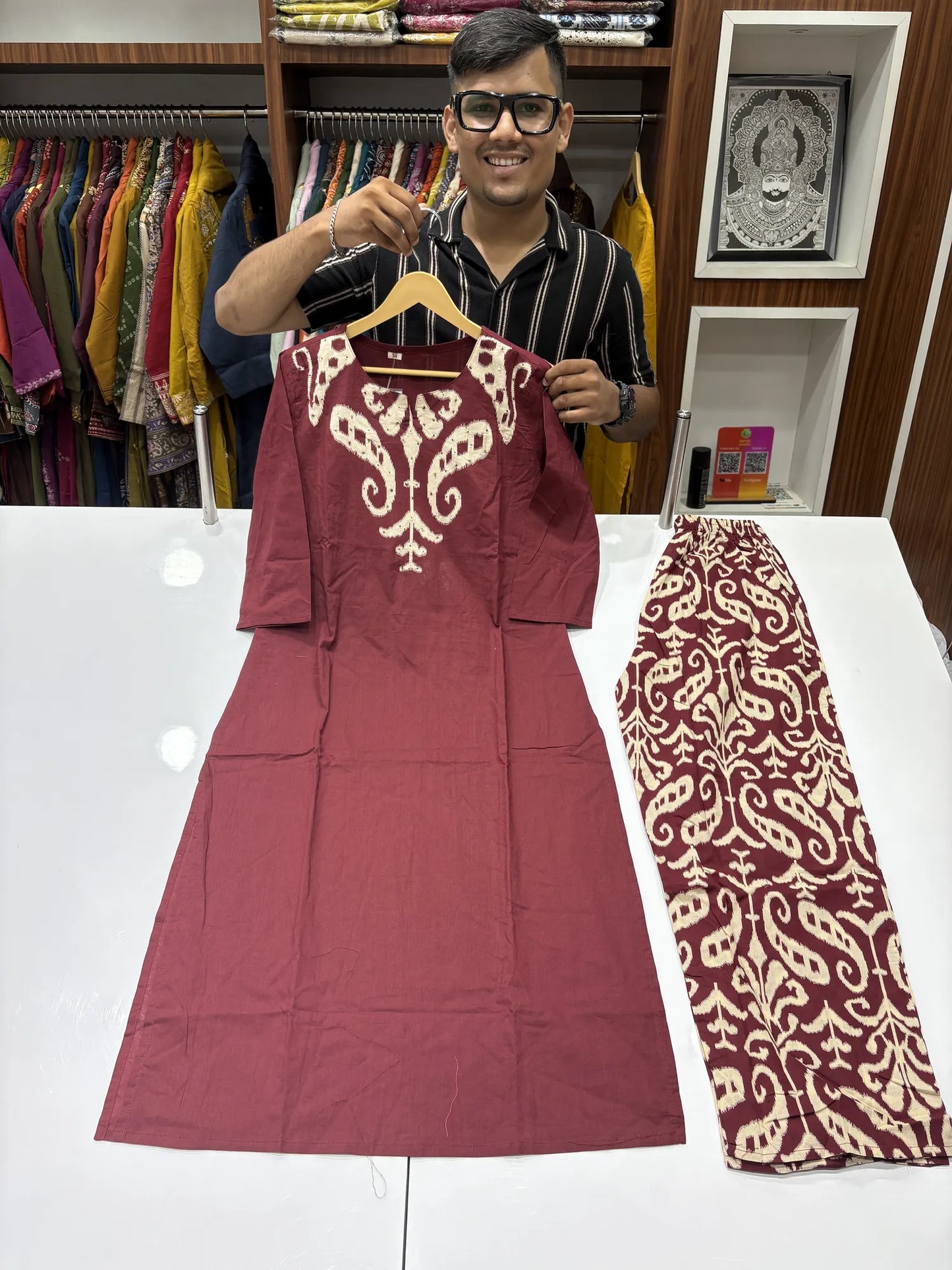 Ikat Wings Kurti Pant Set 147-5-60