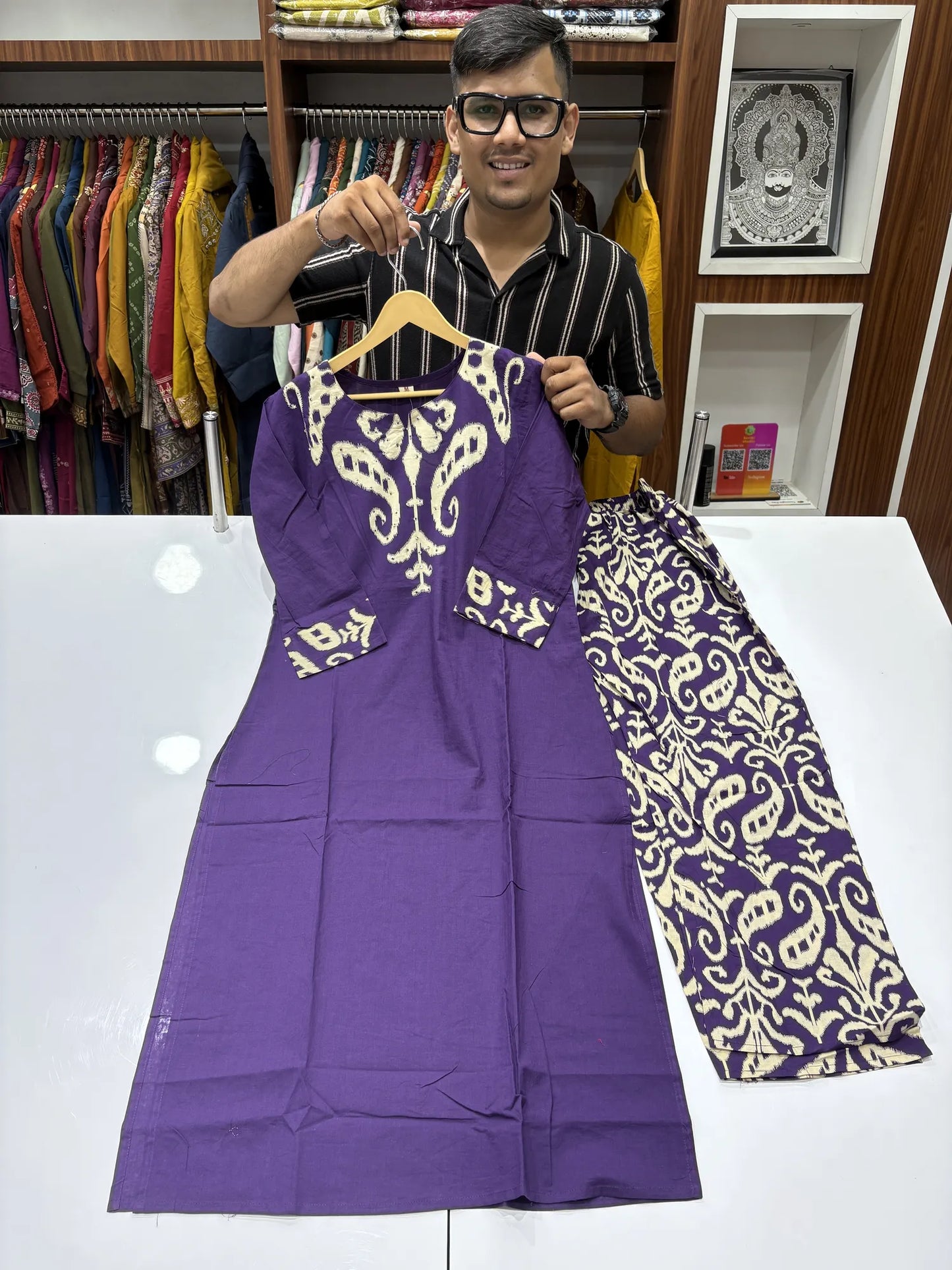 Ikat Wings Kurti Pant Set 147-5-60