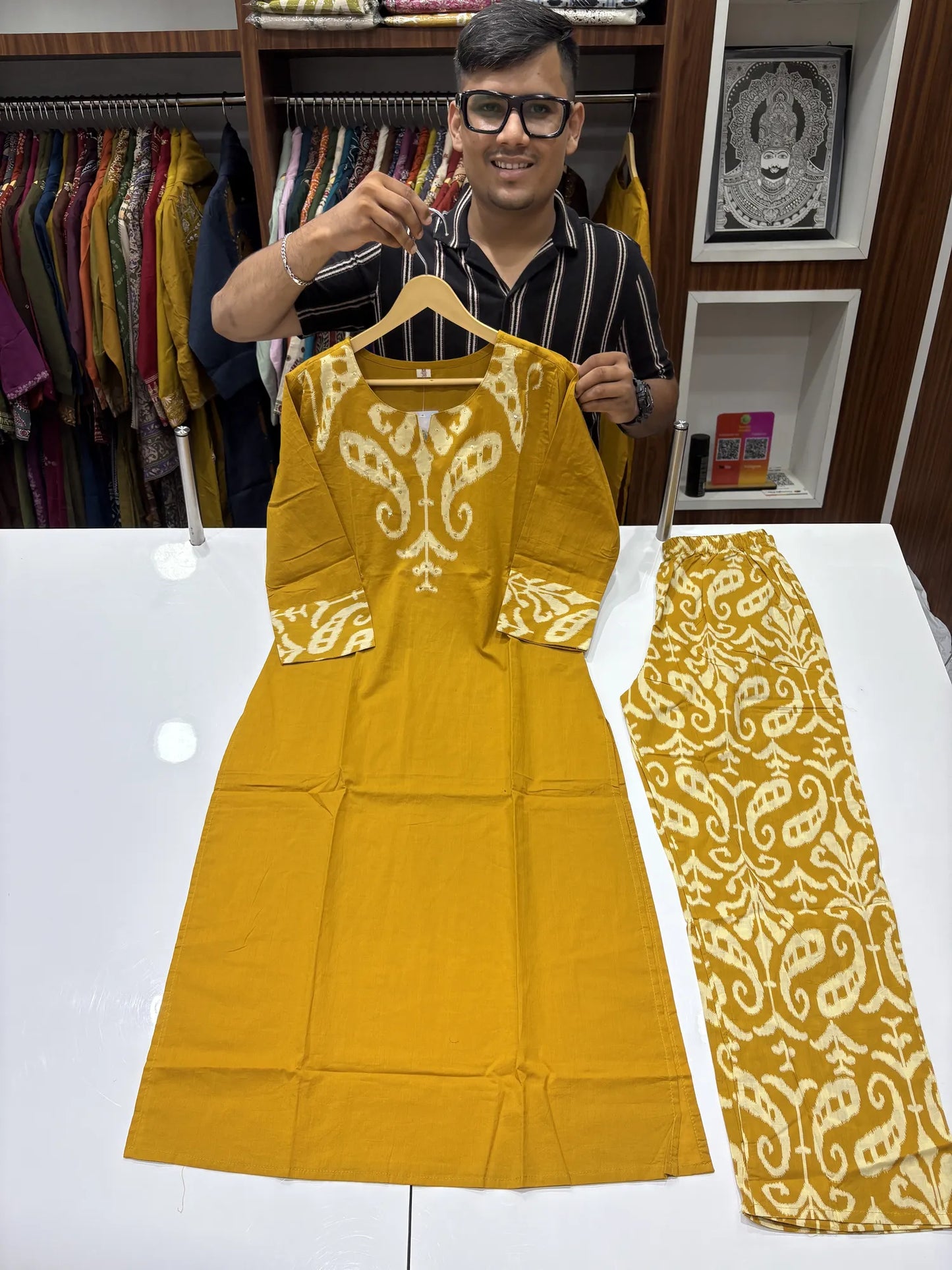 Ikat Wings Kurti Pant Set 147-5-60