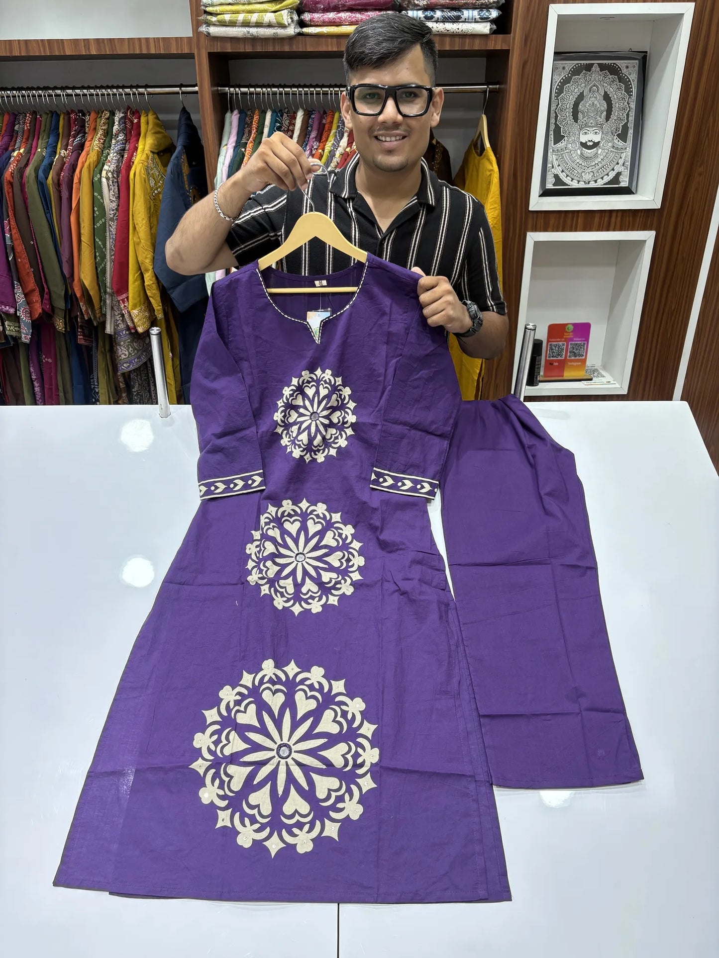Mandala Bloom Kurti Pant Set 147-8-60