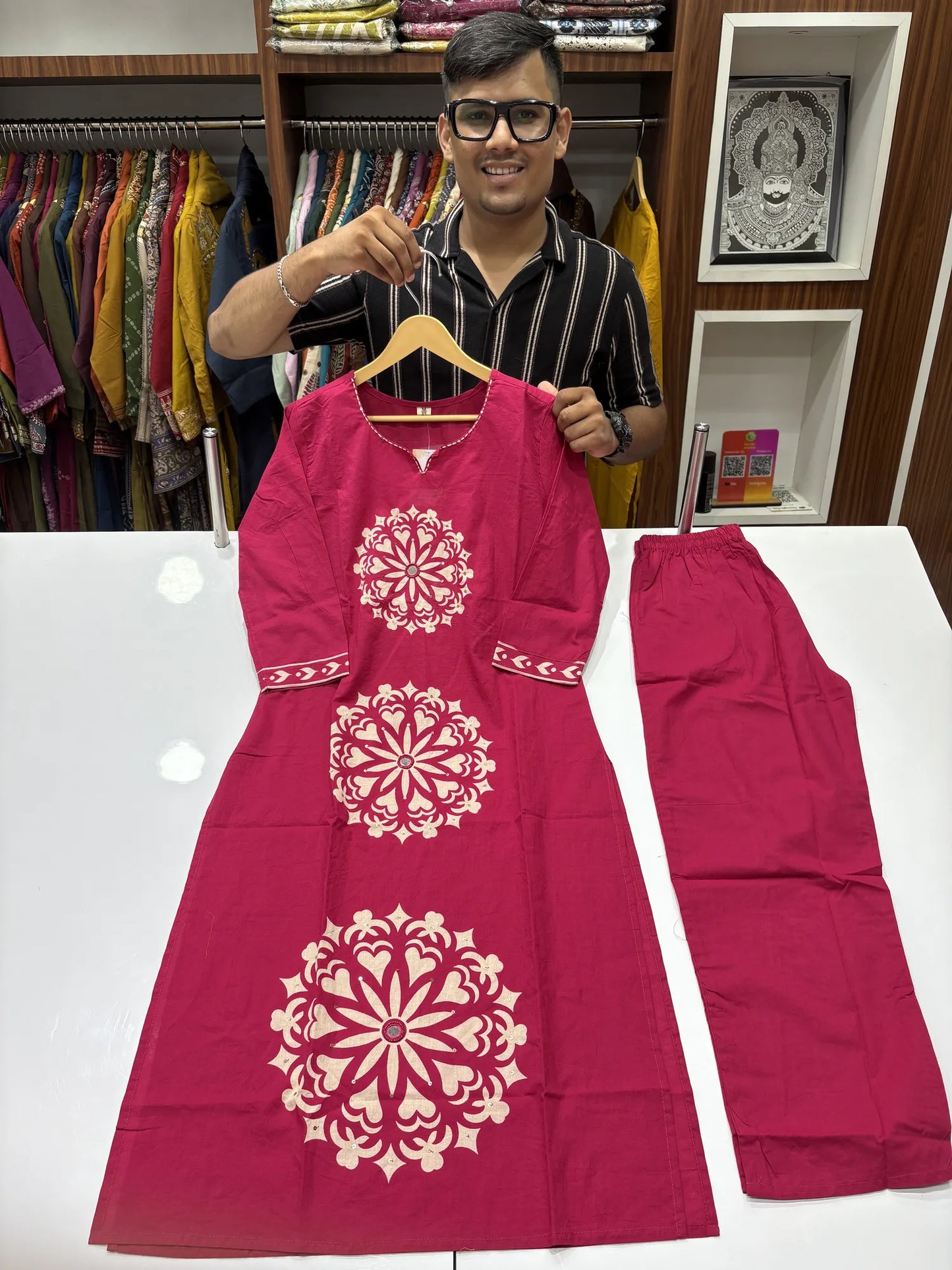 Mandala Bloom Kurti Pant Set 147-8-60