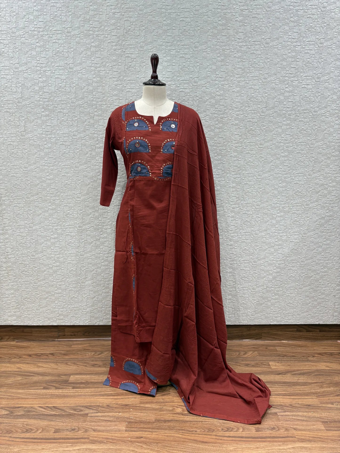 Mirror Arc Patch Dupatta Set 162-12-63