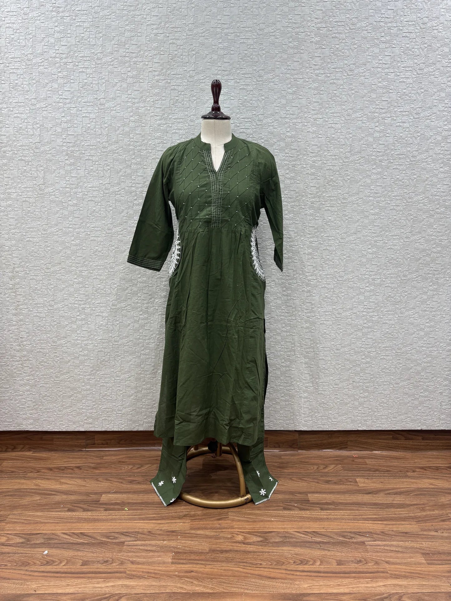 Olive Mirror Bloom Dupatta Set 162-9-63