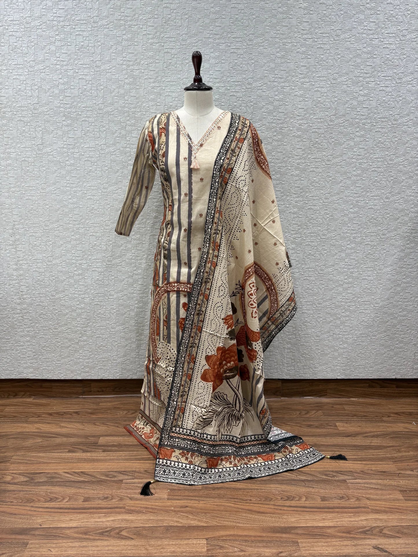 Russet Floral Dupatta Set 171-2-7