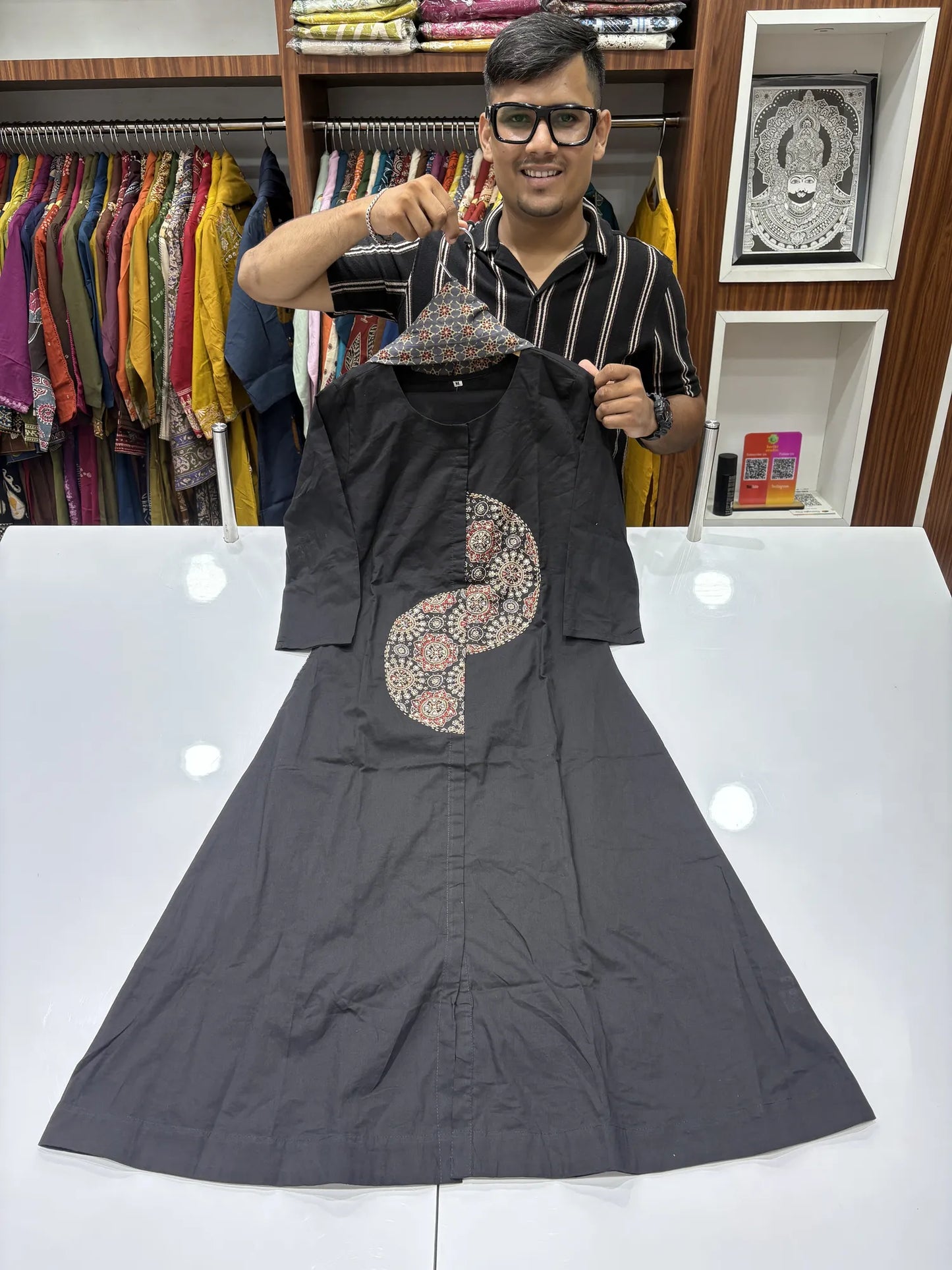 Chakra Ajrakh Dupatta Set – 179-9-6