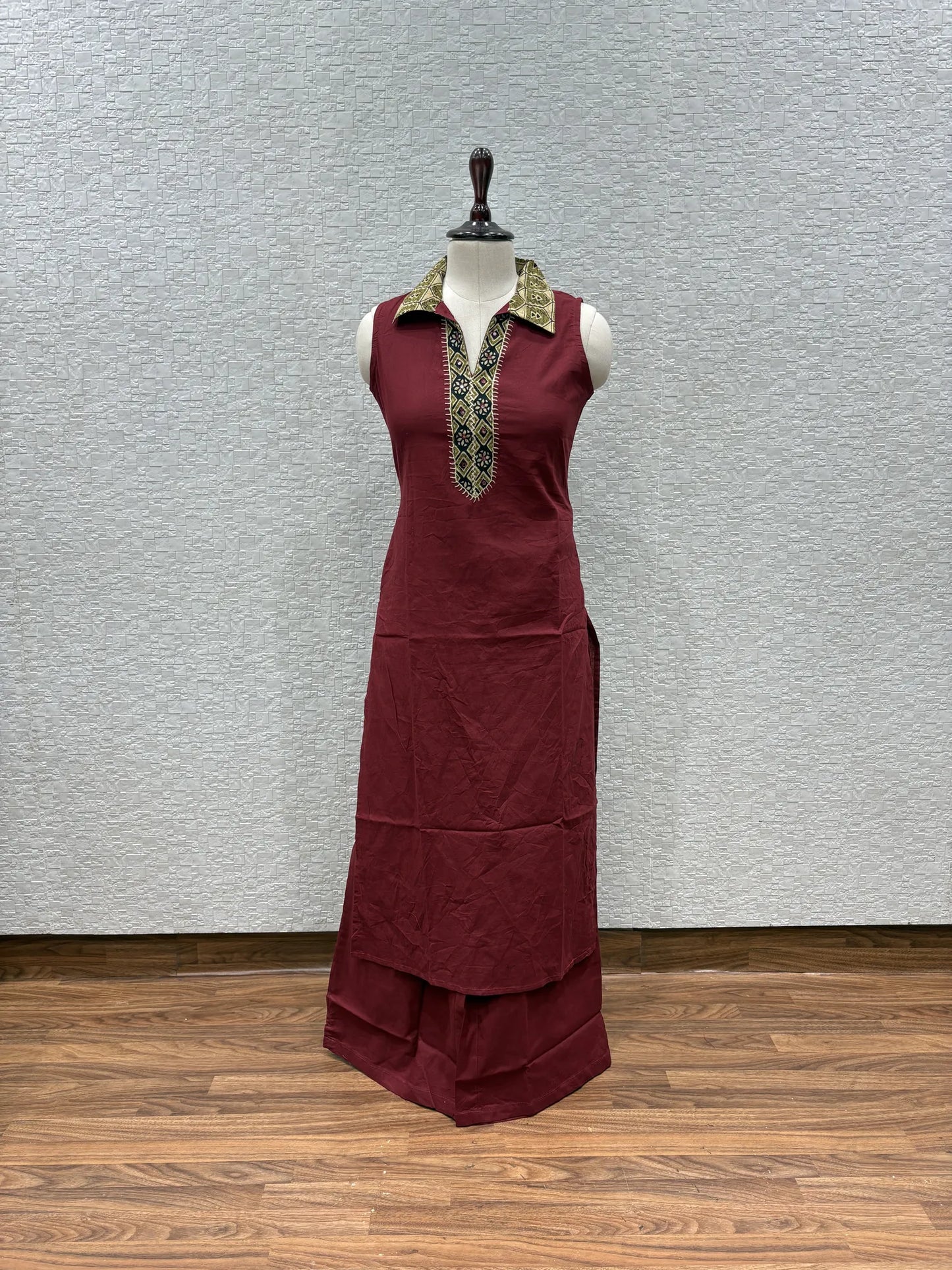 Diamond Neck Kurti Pant Set 216-1-52