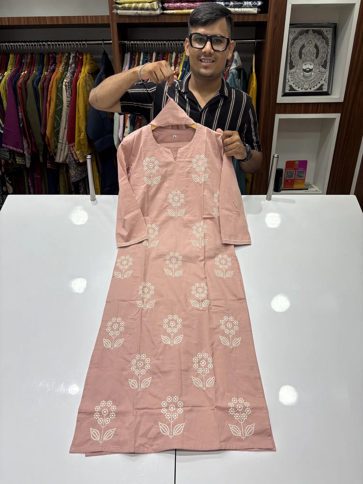 Pink Blossom Dupatta Set 2610-9-57