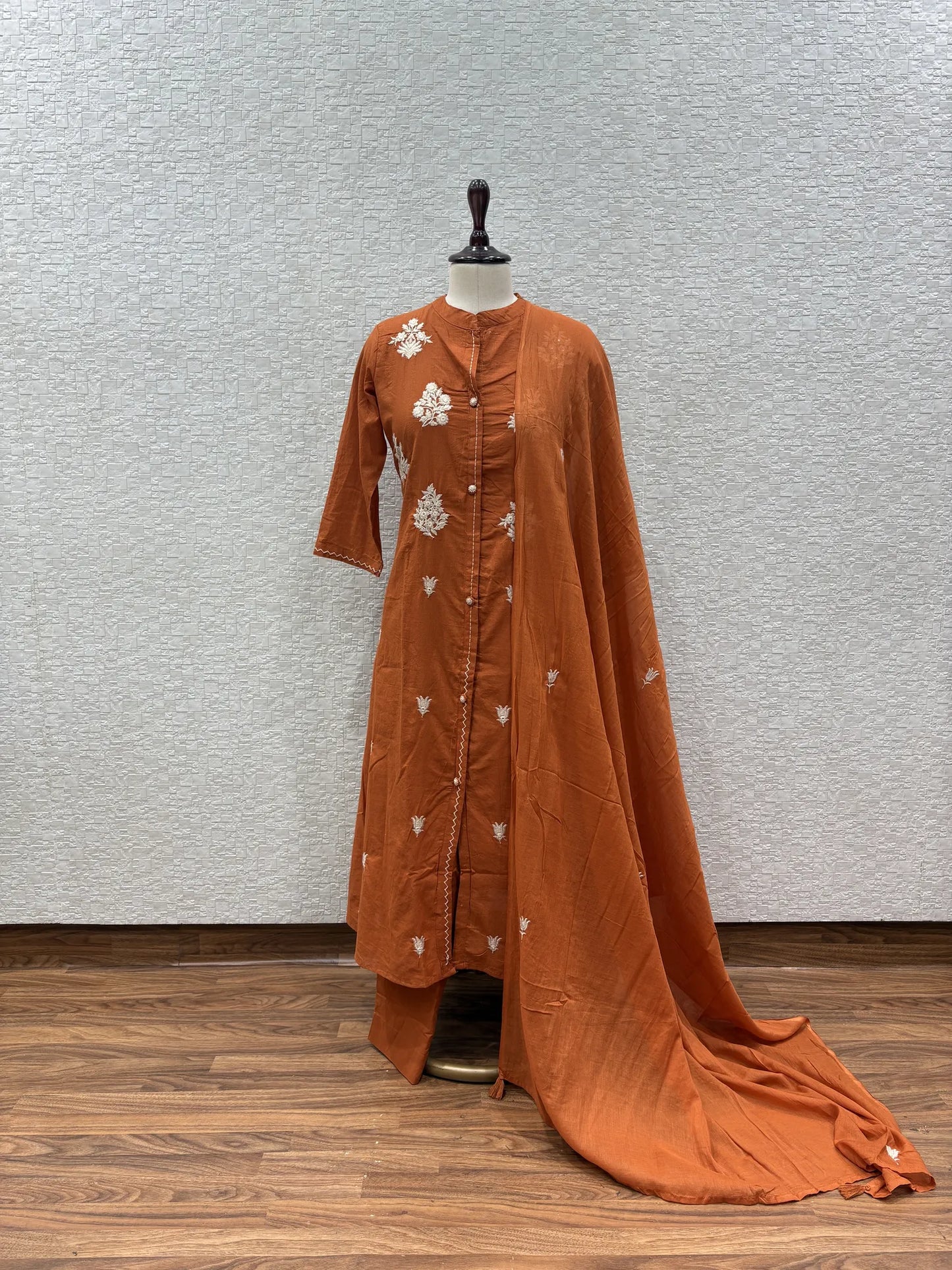 White Lotus Dupatta Set 5340-7-14