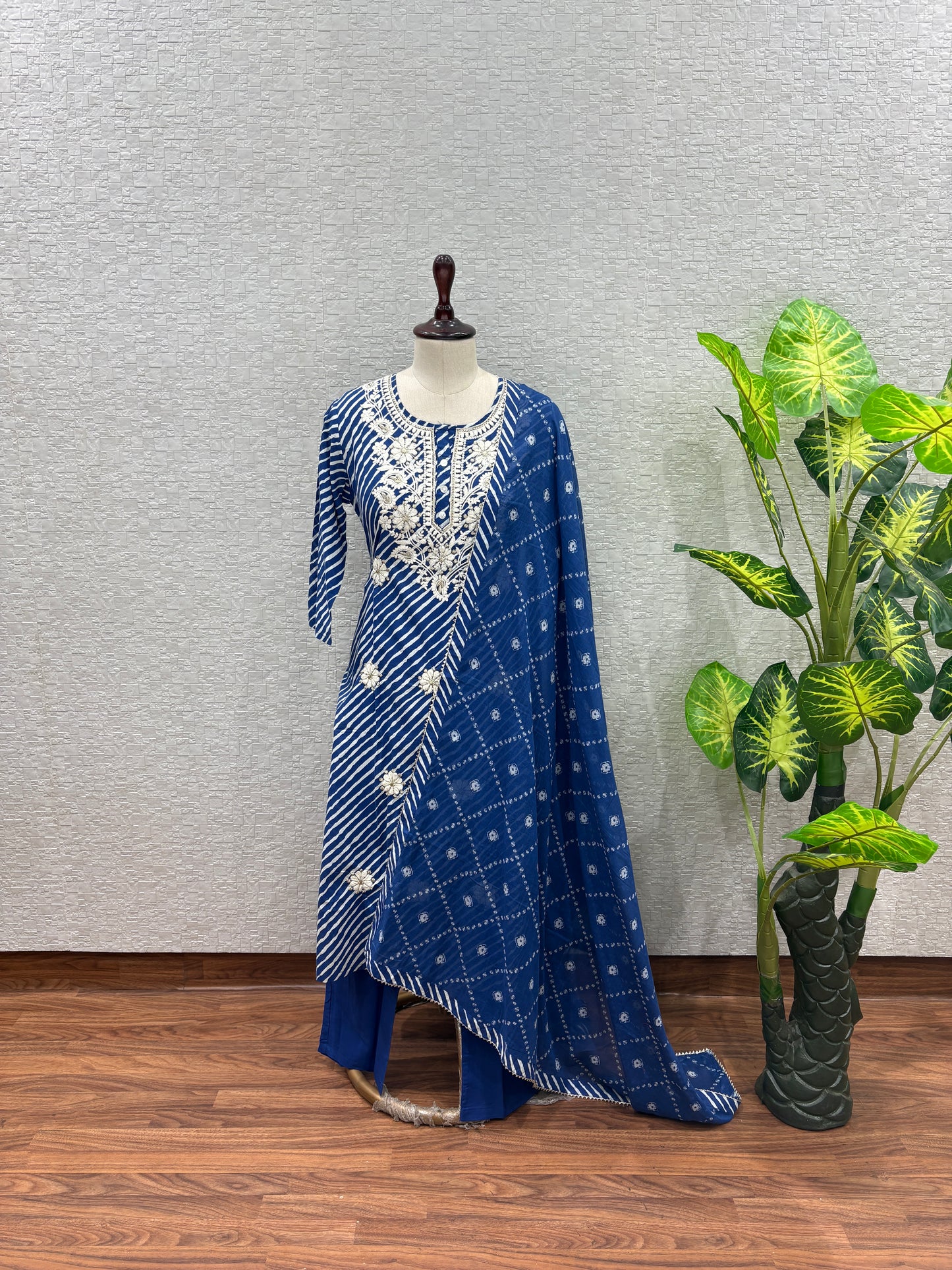 Indigo Leheriya- Premium Cotton KPD