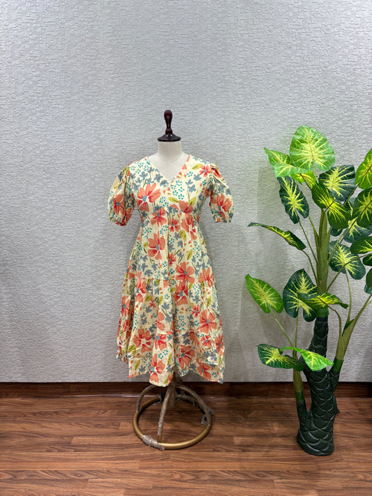 Gulvat - Premium Cotton Floral Dress