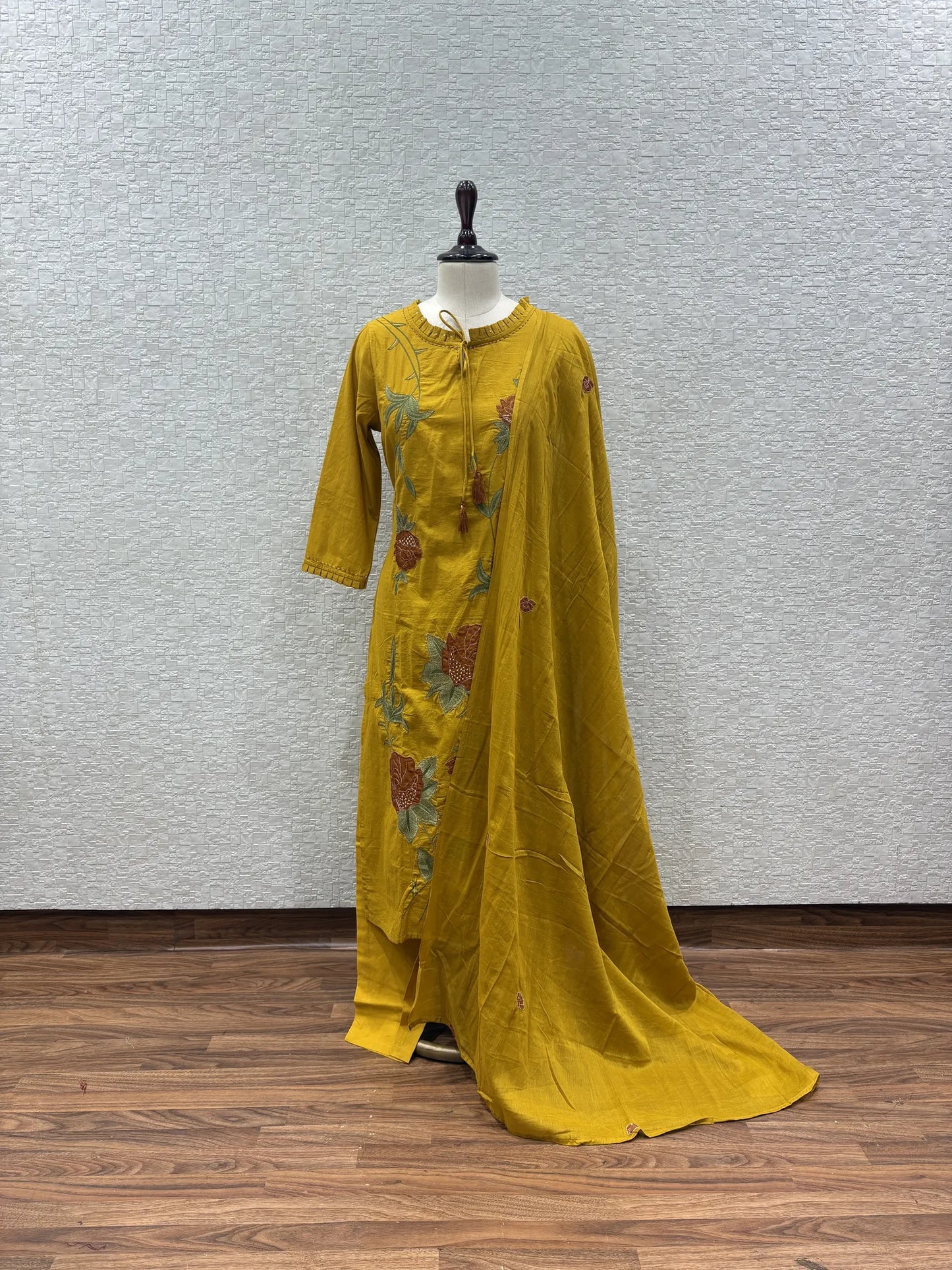 Rust Orange Rose Dupatta Set 5340-5-14