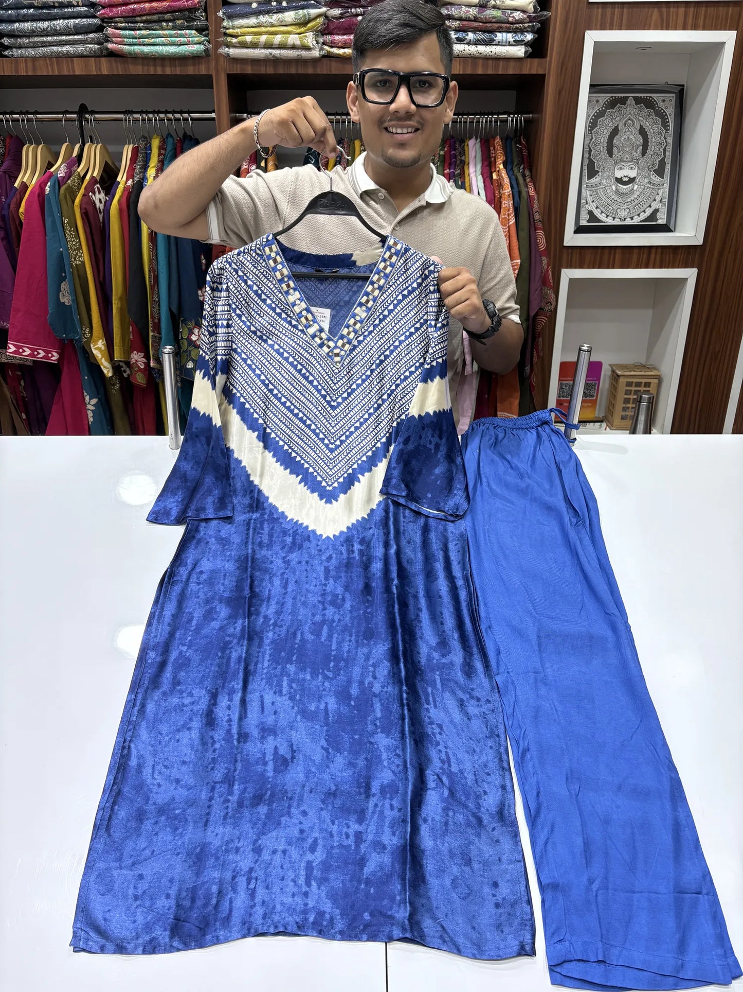 Sadabahar Gajji Kurti Pant Set 8798-4-2