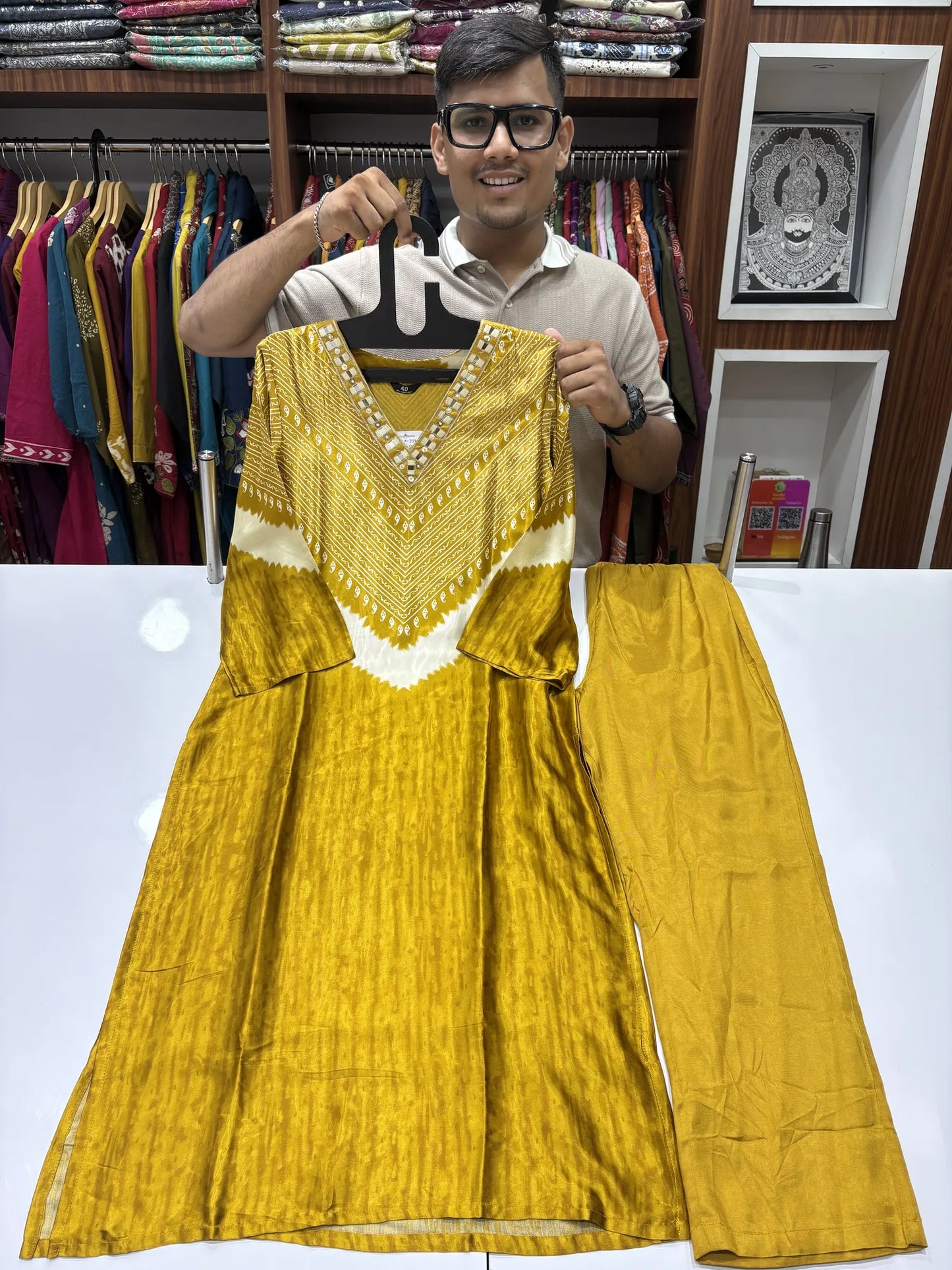 Sadabahar Gajji Kurti Pant Set 8798-4-2