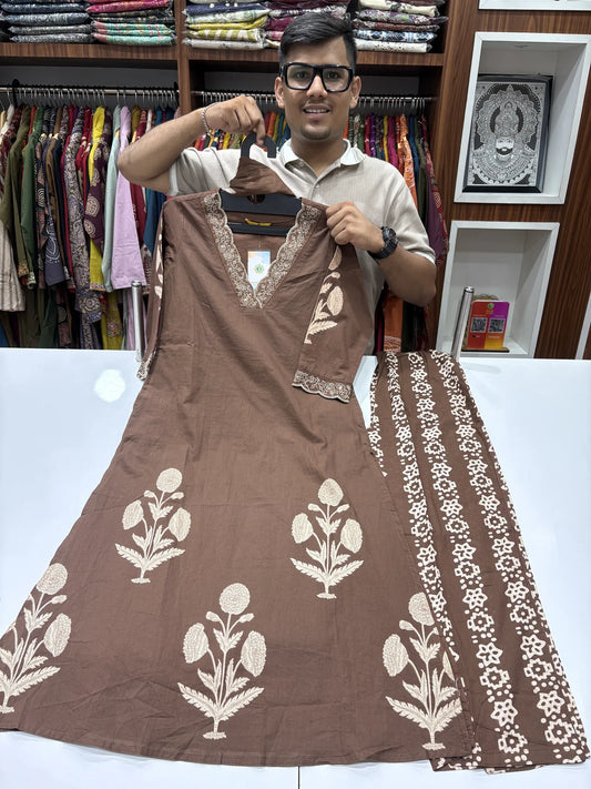 Mitti Kala Dupatta Set 3873-7-55