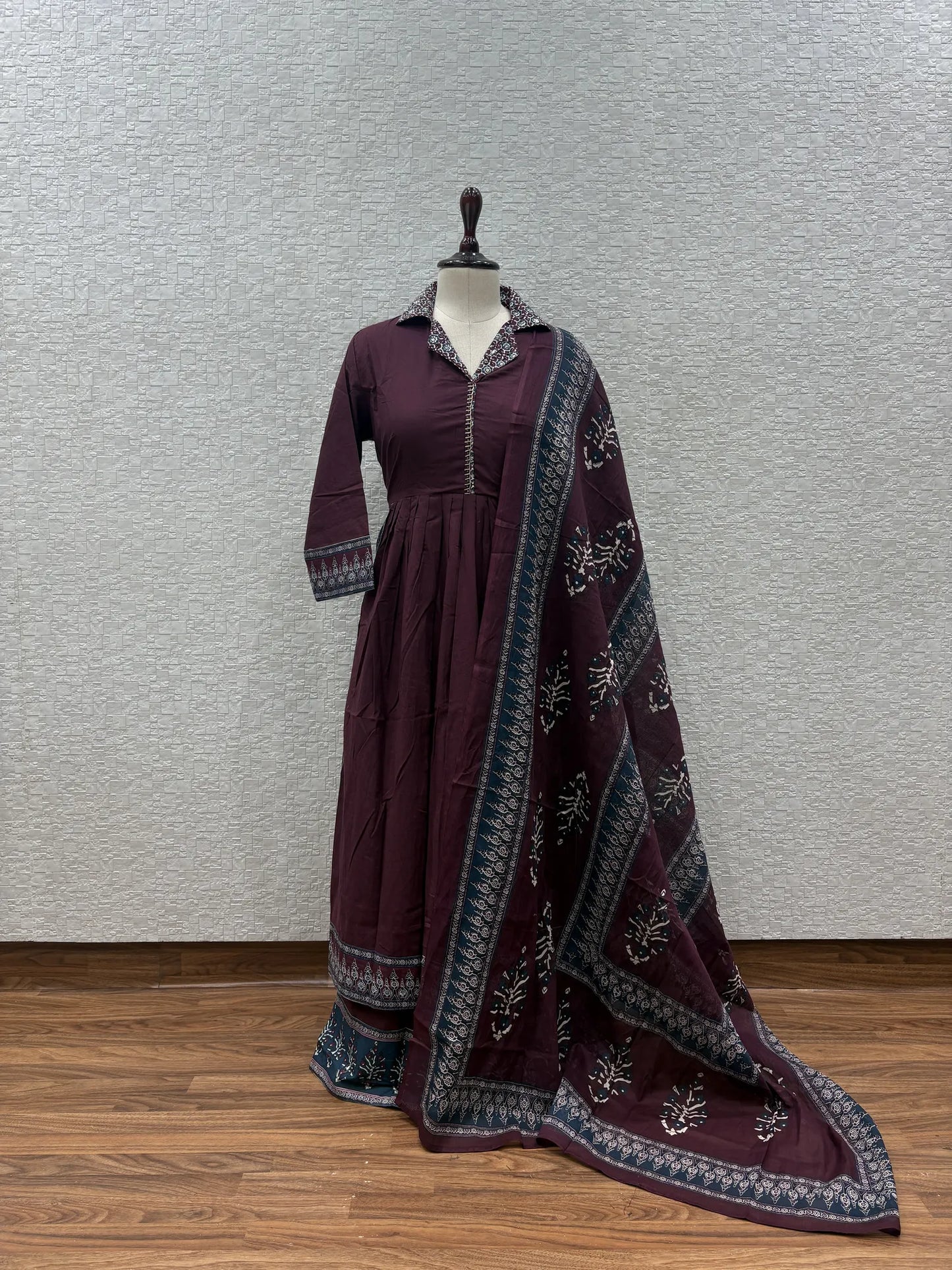 Kalamkari A Line Dupatta Set 0881-1-60