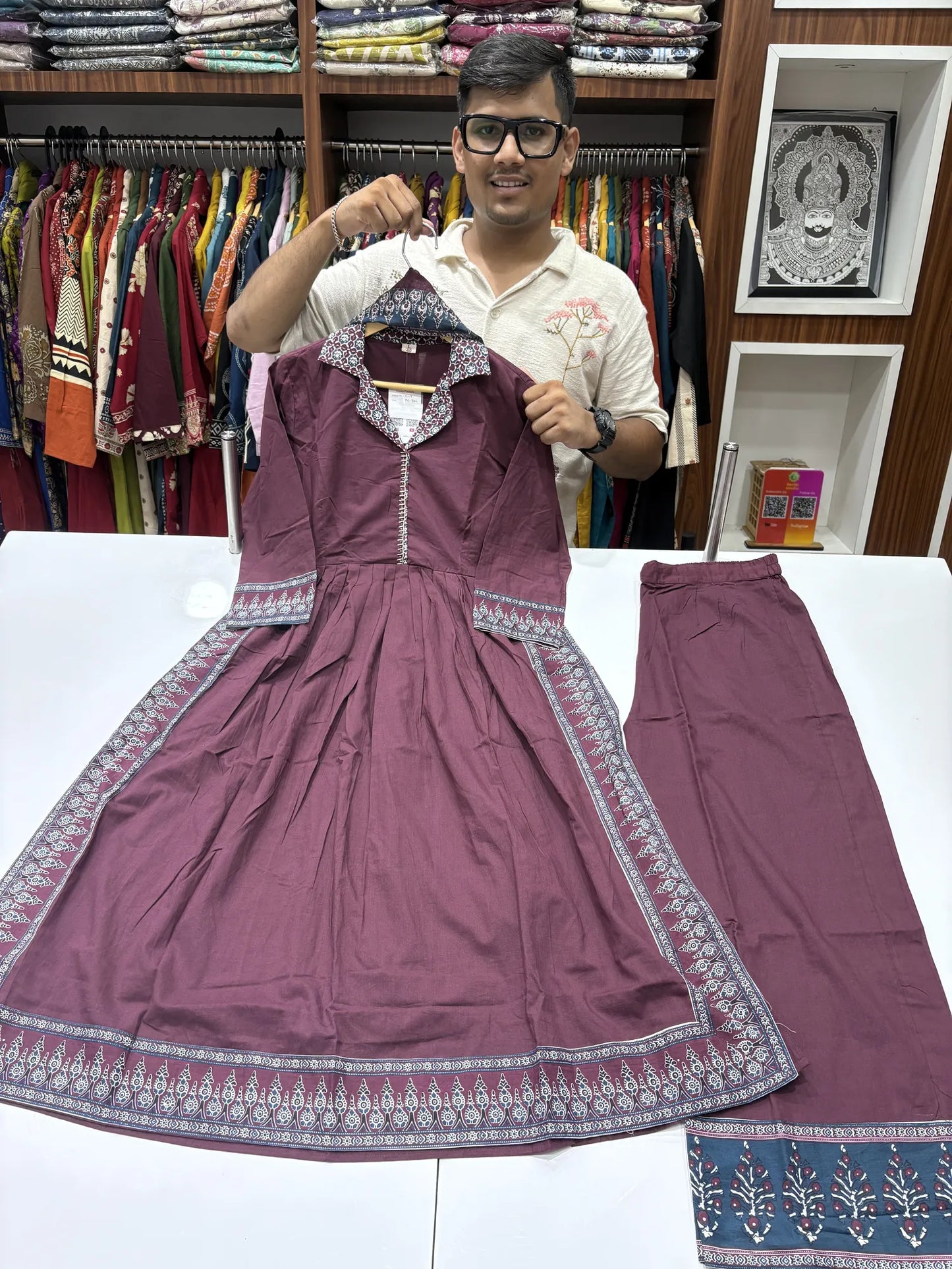 Kalamkari A Line Dupatta Set 0881-1-60