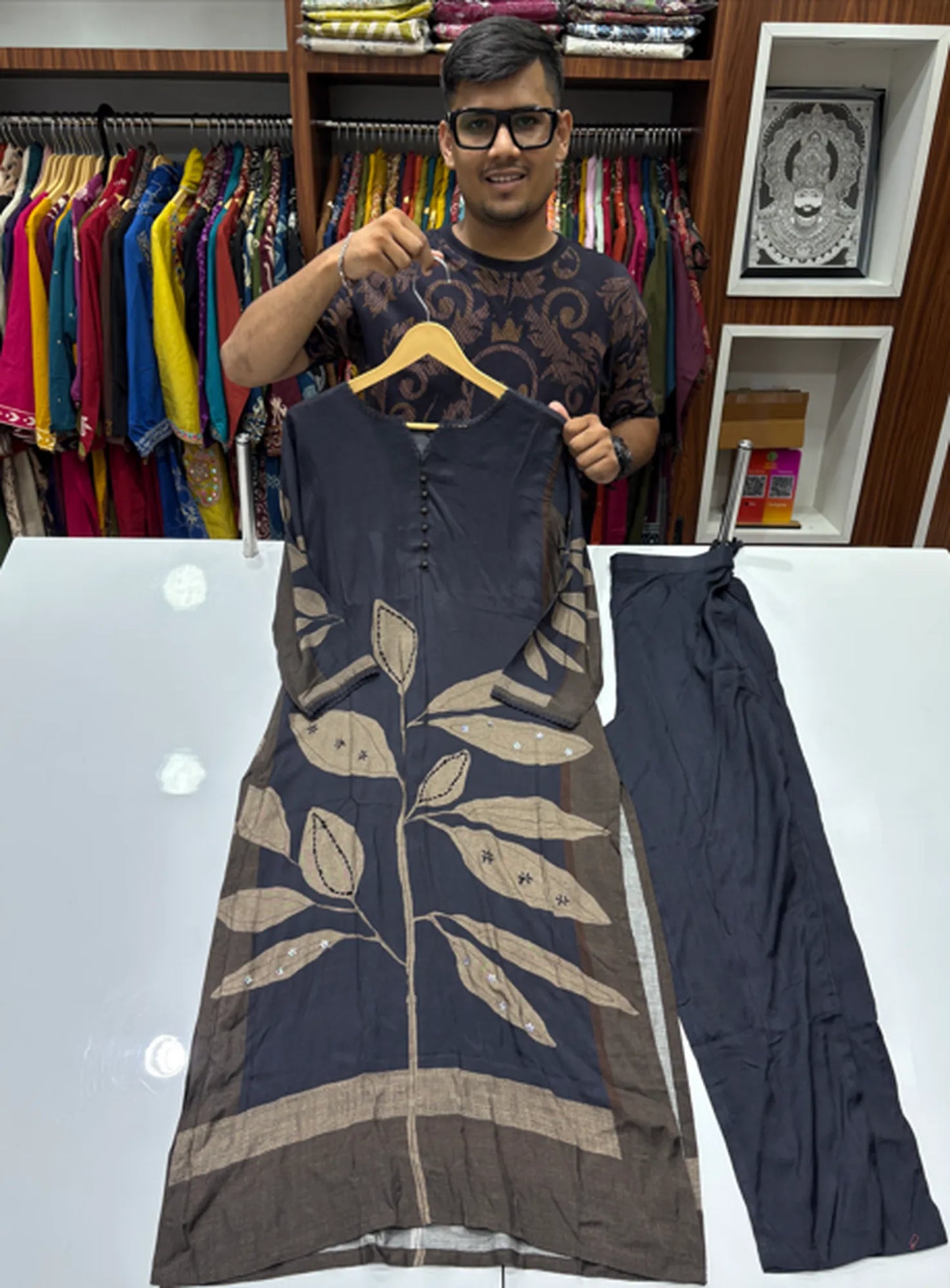 Leaf Printed Kurti Pant Set 5341-11-14