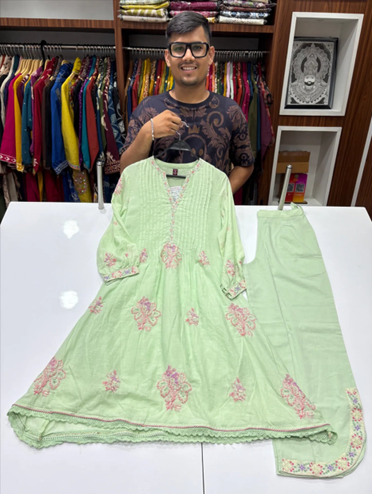 Phool Mint Kurti Pant Set 5341-8-14